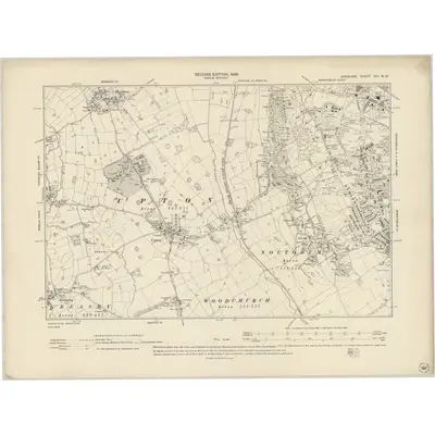 1898 Map of Cheshire XIII.NW, 1899 Print
