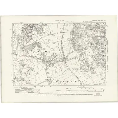 1925 Map of Cheshire XIII.NW, 1927 Print