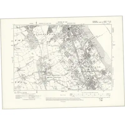 1908 Map of Cheshire XIII.SE, 1913 Print