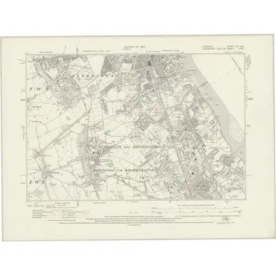 1924 Map of Cheshire XIII.SE, 1927 Print