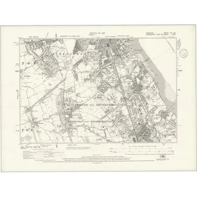 1924 Map of Cheshire XIII.SE, 1936 Print
