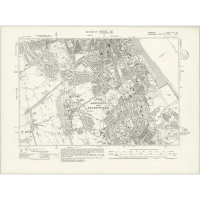 1936 Map of Cheshire XIII.SE, 1939 Print
