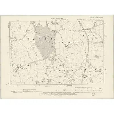 1897 Map of Cheshire XIII.SW, 1899 Print