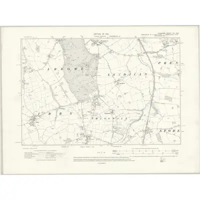1908 Map of Cheshire XIII.SW, 1913 Print