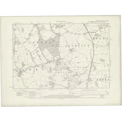 1925 Map of Cheshire XIII.SW, 1927 Print