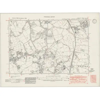 1938 Map of Cheshire XIII.SW, 1946 Print