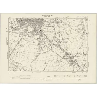 1896 Map of Cheshire XIX.NE, 1899 Print