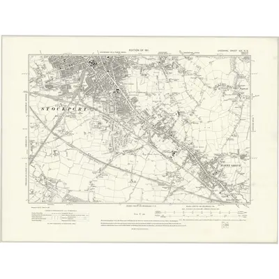 1907 Map of Cheshire XIX.NE, 1911 Print