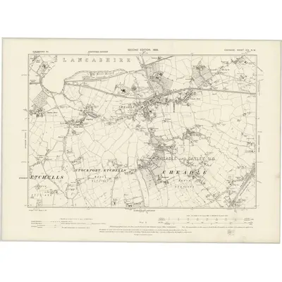 1897 Map of Cheshire XIX.NW, 1899 Print