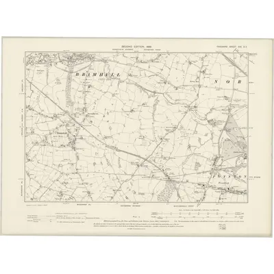 1896 Map of Cheshire XIX.SE, 1899 Print