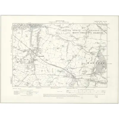 1907 Map of Cheshire XIX.SE, 1910 Print