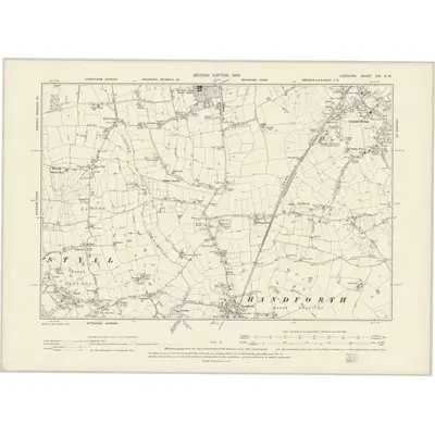 1897 Map of Cheshire XIX.SW, 1899 Print