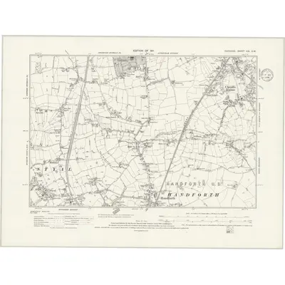 1907 Map of Cheshire XIX.SW, 1936 Print