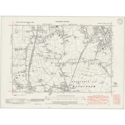 1938 Map of Cheshire XIX.SW, 1946 Print