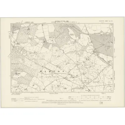 1897 Map of Cheshire XL.NE, 1899 Print