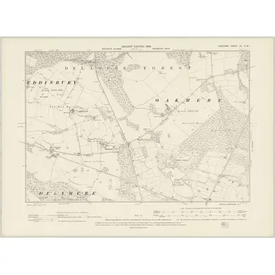 1897 Map of Cheshire XL.NW, 1899 Print