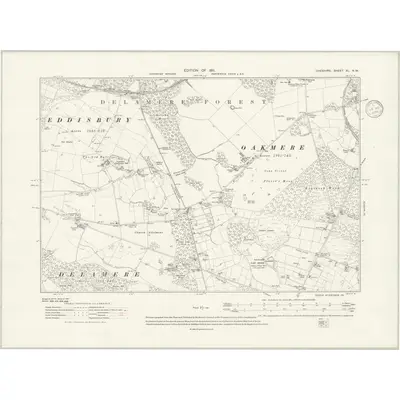 1908 Map of Cheshire XL.NW, 1936 Print