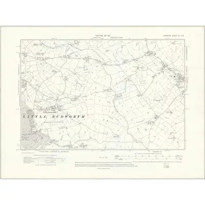 1908 Map of Cheshire XL.SE, 1911 Print
