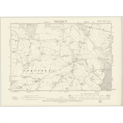 1897 Map of Cheshire XL.SW, 1899 Print