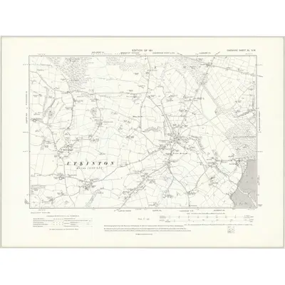 1908 Map of Cheshire XL.SW, 1911 Print