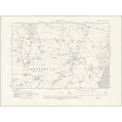 1908 Map of Cheshire XL.SW, 1931 Print