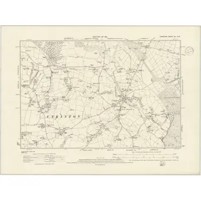 1908 Map of Cheshire XL.SW, 1937 Print