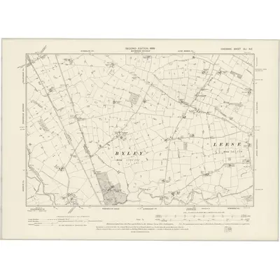 1897 Map of Cheshire XLI.NE, 1899 Print