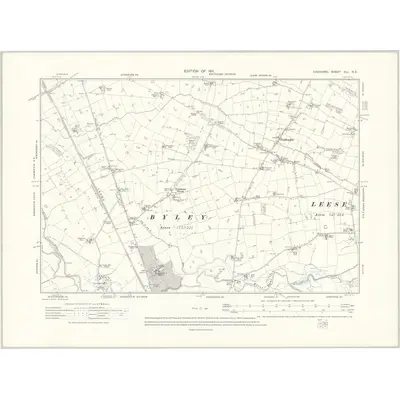 1907 Map of Cheshire XLI.NE, 1911 Print