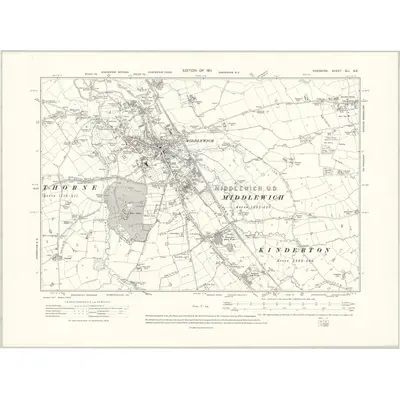1907 Map of Cheshire XLI.SE, 1911 Print