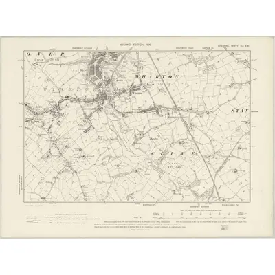 1897 Map of Cheshire XLI.SW, 1899 Print