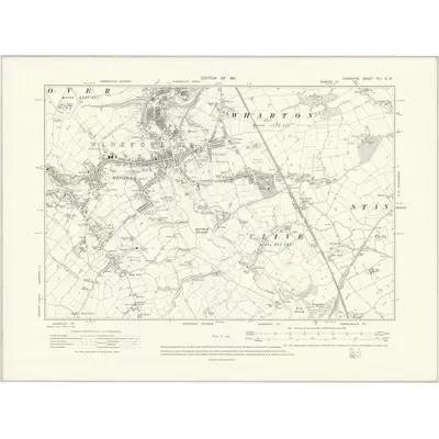 1908 Map of Cheshire XLI.SW, 1911 Print