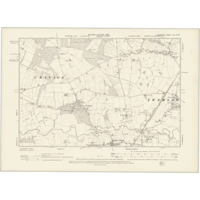 1896 Map of Cheshire XLII.NW, 1899 Print