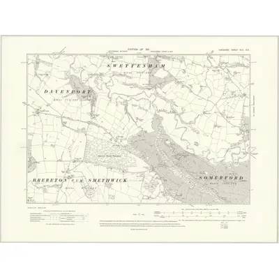 1907 Map of Cheshire XLII.SE, 1911 Print