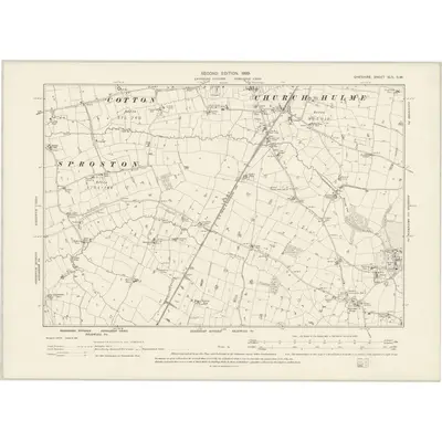 1897 Map of Cheshire XLII.SW, 1899 Print