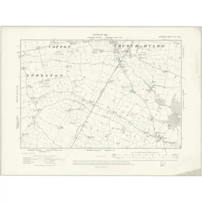 1907 Map of Cheshire XLII.SW, 1910 Print