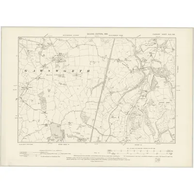 1896 Map of Cheshire XLIII.NE, 1899 Print