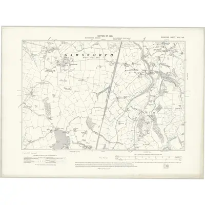 1907 Map of Cheshire XLIII.NE, 1910 Print