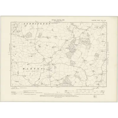 1897 Map of Cheshire XLIII.NW, 1899 Print