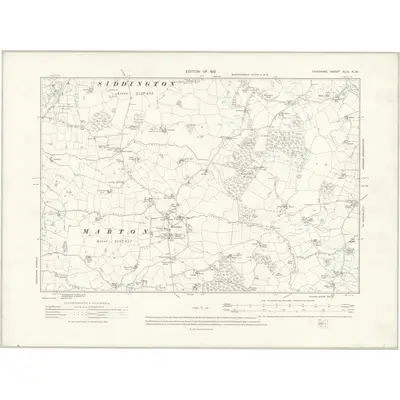 1907 Map of Cheshire XLIII.NW, 1912 Print