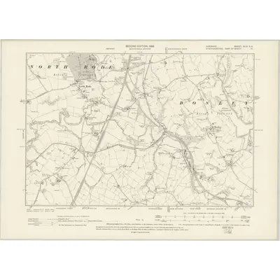 1896 Map of Cheshire XLIII.SE, 1899 Print
