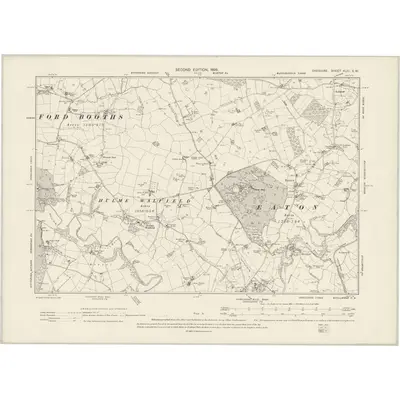 1897 Map of Cheshire XLIII.SW, 1899 Print