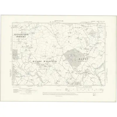 1907 Map of Cheshire XLIII.SW, 1910 Print
