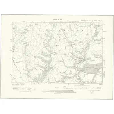 1907 Map of Cheshire XLIV.SW, 1912 Print