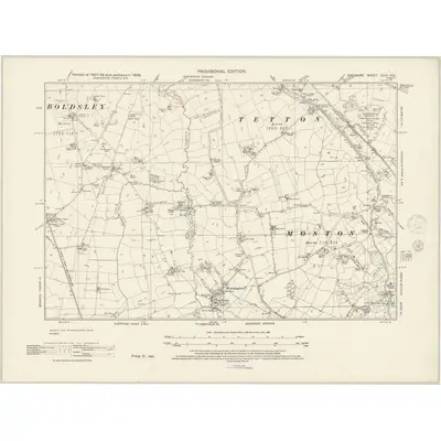 1938 Map of Cheshire XLIX.NE, 1945 Print