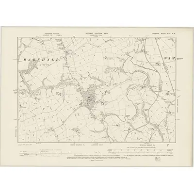 1897 Map of Cheshire XLIX.NW, 1899 Print