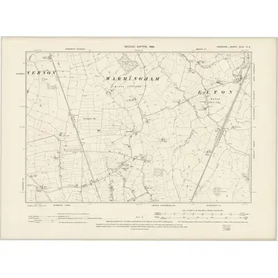 1897 Map of Cheshire XLIX.SE, 1899 Print