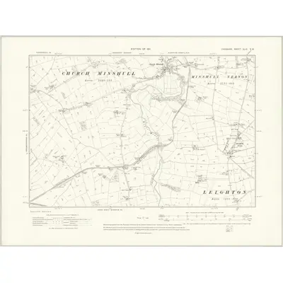 1907 Map of Cheshire XLIX.SW, 1911 Print