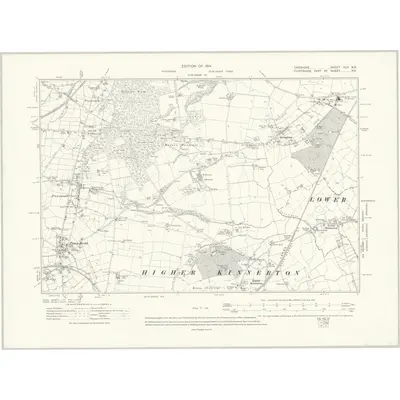 1908 Map of Cheshire XLV.NE, 1914 Print