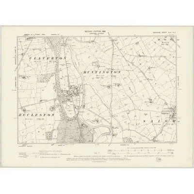 1897 Map of Cheshire XLVI.NE, 1899 Print