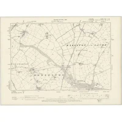 1897 Map of Cheshire XLVI.NW, 1899 Print